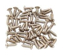 Musiclily 3mm Electric Guitar Bass Pickguard Screws Scratch Plate Mounting Screws for Fender Strat Tele Stratocaster Telecaster Les Paul SG, Chrome (Pack of 50)