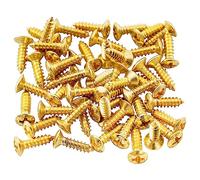 Musiclily 3x12mm Guitar Bass Pickguard Mounting Screws Scratch Plate Screws for Fender Strat Tele Electric Guitar Bass,Gold (50 Pieces)