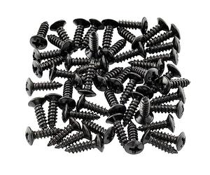 Musiclily 3x12mm Guitar Bass Pickguard Screws Scratch Plate Screws for Fender Stratocaster Telecaster Electric Guitar Bass,Black(Pack of 50)
