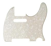 Musiclily 5 Hole Vintage Tele Pickguard for Fender American/Mexican Made Standard Telecaster Style Electric Guitar, 4Ply Parchment Pearl