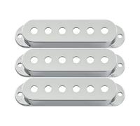Musiclily 52mm Plastic Single Coil Pickup Covers Set for Strat ST Style Electric Guitar, Chrome(Set of 3)