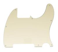 Musiclily 8 Hole Tele Pickguard Blank for Fender USA/Mexican Telecaster Esquire Guitar, 3Ply Cream