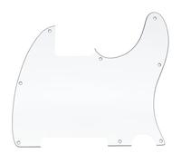 Musiclily 8 Hole Tele Pickguard Blank for Fender USA/Mexican Telecaster Esquire Guitar, 3Ply White