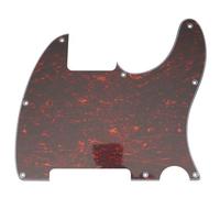 Musiclily 8 Hole Tele Pickguard Blank for Fender USA/Mexican Telecaster Esquire Guitar, 4Ply Red Tortoise