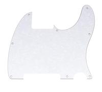 Musiclily 8 Hole Tele Pickguard Blank for Fender USA/Mexican Telecaster Esquire Guitar, 4Ply White Pearl