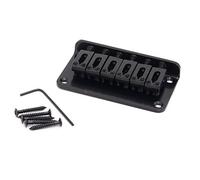Musiclily Basic 52.5mm 6 String Guitar Fixed Saddle Hardtail Bridge Black | 2-1/16 inch, for Fender Strat Tele Style Electric Guitar