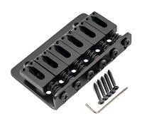 Musiclily Basic 52.5mm Fixed Hardtail Saddle Dual Load Guitar Bridge Black | 2-1/16 inch, for 6 String Fender Strat Tele Style Electric Guitar