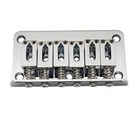 Musiclily Basic 52.5mm Non-Tremolo Fixed Saddle Hardtail Bridge Chrome | 2-1/16 inch, for Fender Strat Tele Style 6 String Electric Guitar