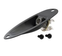Musiclily Basic 6.35mm Boat Shape Guitar Loaded Jack Socket Plate Black