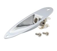 Musiclily Basic 6.35mm Boat Shape Guitar Loaded Jack Socket Plate Chrome
