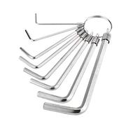 Musiclily Basic Metric 1.5-6mm 8Pcs Hex Allen Wrenches Key Ring Set Nickel