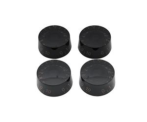 Musiclily Basic Metric Guitar Speed Contral Knobs Tone Volume Knob for Epiphone Les Paul LP Electric Guitar, Black with Gold Word (4Pcs)