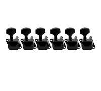 Musiclily Basic R15A 6 inline Semi Sealed Guitar Machine Heads Set Black | Hex Button Tuners Tuning Pegs Keys, for ST Squier Style Guitar
