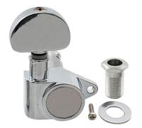 Musiclily Basic R15A Single 14:1 Ratio Full Sealed Machine Head Bass Side Tuner Tuning Peg Key with Half Moon Button for Acoustic Electric Guitar, Chrome