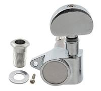 Musiclily Basic R15A Single 14:1 Ratio Full Sealed Machine Head Treble Side Tuner Tuning Peg Key with Half Moon Button for Acoustic Electric Guitar, Chrome