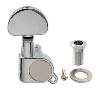 Musiclily Basic R15A Single 15:1 Ratio Full Sealed Machine Head Bass Side Tuner Tuning Peg Key with Half Moon Button for Acoustic Electric Guitar, Chrome