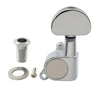 Musiclily Basic R15A Single 15:1 Ratio Full Sealed Machine Head Treble Side Tuner Tuning Peg Key with Half Moon Button for Acoustic Electric Guitar, Chrome