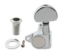 Musiclily Basic R15A Single 15:1 Ratio Full Sealed Machine Head Treble Side Tuner Tuning Peg Key with Half Moon Button Right Angle Screw for Acoustic Electric Guitar, Chrome