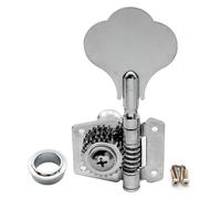 Musiclily Basic Single 24:1 Ratio Open Gear Machine Head Treble Side Tuner Tuning Peg Key with Clover Button for Ibanez Style Electric Bass, Chrome