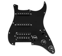 Musiclily Basic SSH Prewired Loaded Pickguard Scratch Plate with Alnico 5 Pickups Set for Strat Style Electric Guitar Replacement, 3Ply Black