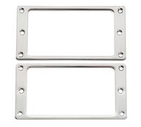 Musiclily Basic Steel Flat Bottom Humbucker Pickup Mounting Rings Set for PRS/Epi Style Electric Guitar, Chrome (Set of 2)