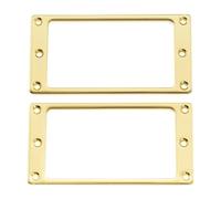 Musiclily Basic Steel Flat Bottom Humbucker Pickup Mounting Rings Set for PRS/Epi Style Electric Guitar, Gold (Set of 2)