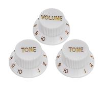 Musiclily Basic Universal Fitting Push-on Control Knobs White 2T1V | for Fender Squier Strat Style Electric Guitar