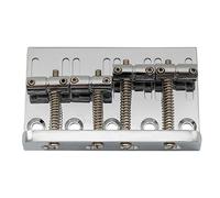 Musiclily Fixed Hardtail Bass Bridge for 4-String Fender Precision Bass and Jazz Bass, Chrome