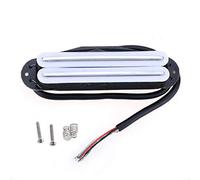 Musiclily Hot Rails Humbucker Strat Pickup Single Coil Size for Fender Stratocaster Squier Electric Guitar,White Body with Chrome Rails