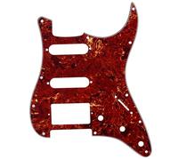 Musiclily HSS 11 Hole Guitar Strat Pickguard for Fender USA/Mexican Made Standard Stratocaster Modern Style, 4Ply Vintage Tortoise