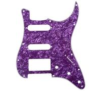 Musiclily HSS 11 Hole Guitar Strat Pickguard for Fender USA/Mexican Made Standard Stratocaster Modern Style, 4Ply Purple Pearl