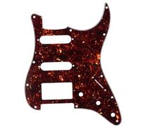 Musiclily HSS 11 Hole Guitar Strat Pickguard for Fender USA/Mexican Made Standard Stratocaster Modern Style, 4Ply Tortoise Shell