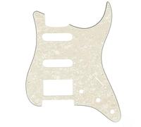 Musiclily HSS 11 Hole Guitar Strat Pickguard for Fender USA/Mexican Made Standard Stratocaster Modern Style,4Ply Parchment Pearl