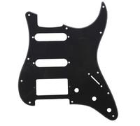 Musiclily HSS 11 Hole Guitar Strat Pickguard for Fender USA/Mexican Made Standard Stratocaster Modern Style,1Ply Black