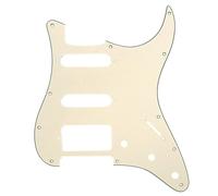 Musiclily HSS 11 Hole Guitar Strat Pickguard for Fender USA/Mexican Made Standard Stratocaster Modern Style,3Ply Cream