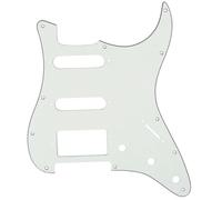 Musiclily HSS 11 Hole Guitar Strat Pickguard for Fender USA/Mexican Made Standard Stratocaster Modern Style,3Ply Parchment