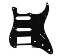 Musiclily HSS 11 Hole Guitar Strat Pickguard for Fender USA/Mexican Made Standard Stratocaster Modern Style,3Ply Black