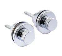 Musiclily Metal Flat Head Guitar Strap Locks Buttons Quick Release Security Straplocks for Electric Acoustic Guitar Bass, Chrome (Set of 2)