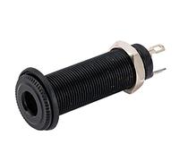 Musiclily Pro 1/4 inch Copper Guitar Bass Mono Barrel Output Jacks Cylinder Jack Socket with 3 Pins, Black