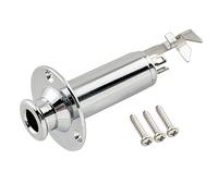 Musiclily Pro 1/4 Inch Mono/Stereo Endpin Output Jack Strap Button Jack Socket for Acoustic Guitar Bass, Chrome
