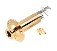 Musiclily Pro 1/4 Inch Mono/Stereo Endpin Output Jack Strap Button Jack Socket for Acoustic Guitar Bass, Gold