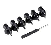 Musiclily Pro 1/4" Universal Fitting Solid Knobs with Set Screw Black 6Pcs | Chicken Head Pointer Knobs, Guitar Amplifier Effect Pedal Pointer Knobs