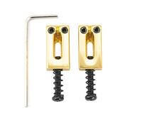 Musiclily Pro 10.5mm Modern Style Saddles for Strat Style Electric Guitar Wilkinson M Series Bridge, Gold (Set of 2)