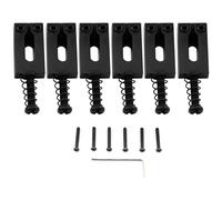 Musiclily Pro 10.8mm Modern Style Zinc Alloy Bridge Saddles for Import Strat Tele Electric Guitar, Black (Set of 6)