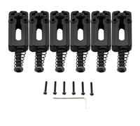 Musiclily Pro 10.8mm Modern Style Zinc Alloy Roller Saddles for Import Strat Tele Electric Guitar, Black (Set of 6)