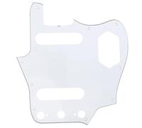 Musiclily Pro 10-Hole 65 60s Vintage Style Guitar Pickguard for Fender American Jaguar, 3Ply White