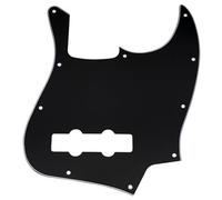 Musiclily Pro 10 Hole J Bass Pickguard 3Ply Black | for Fender American/Mexican Made Standard Jazz Bass