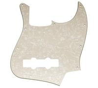 Musiclily Pro 10 Hole J Bass Pickguard 4Ply Aged White Pearl | for Fender American/Mexican Made Standard Jazz Bass