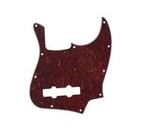 Musiclily Pro 10 Hole J Bass Pickguard 4Ply Red Tortoise | for Fender American/Mexican Made Standard Jazz Bass