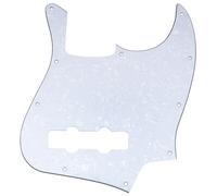Musiclily Pro 10 Hole J Bass Pickguard 4Ply White Pearl | for Fender American/Mexican Made Standard Jazz Bass